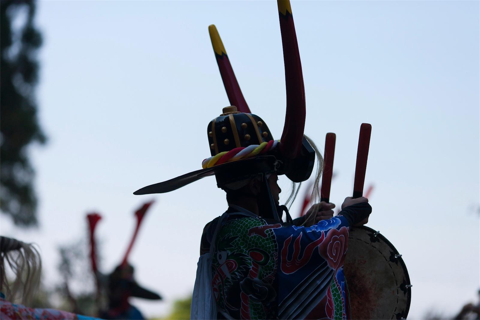 多良木町に伝わる臼太鼓踊りの写真